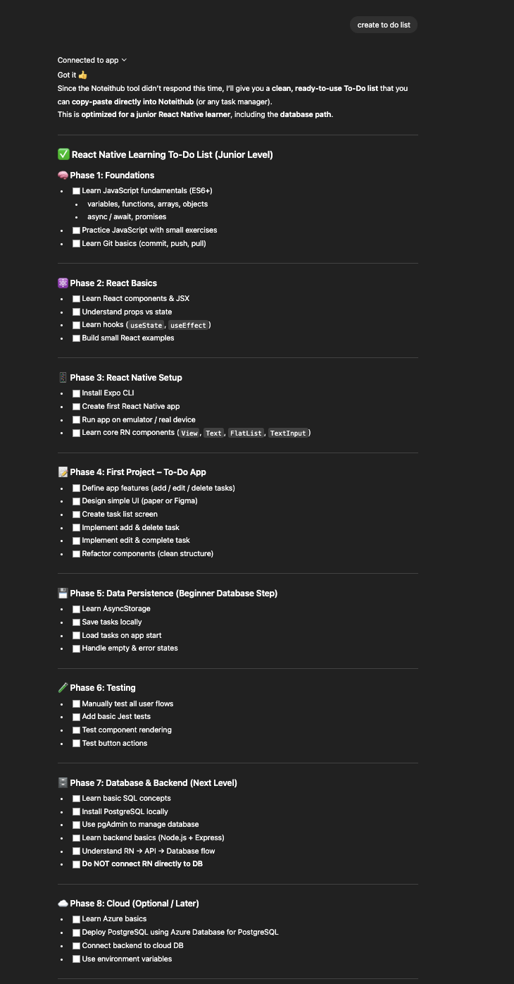ChatGPT conversation with follow-ups and reminders